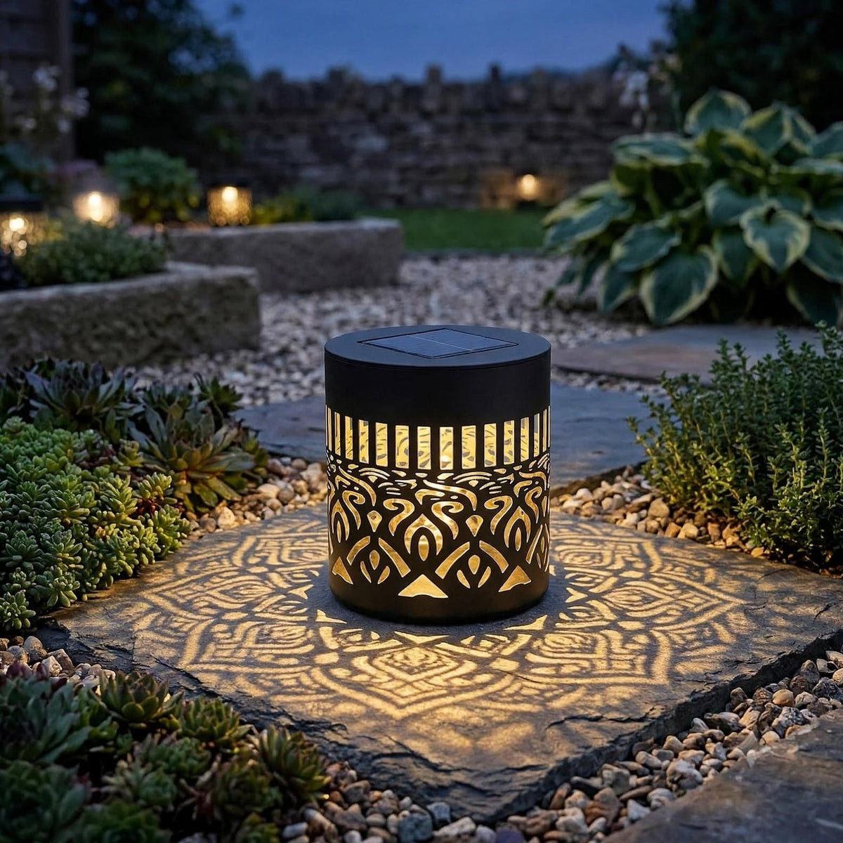 Solar Mandala Fence Light